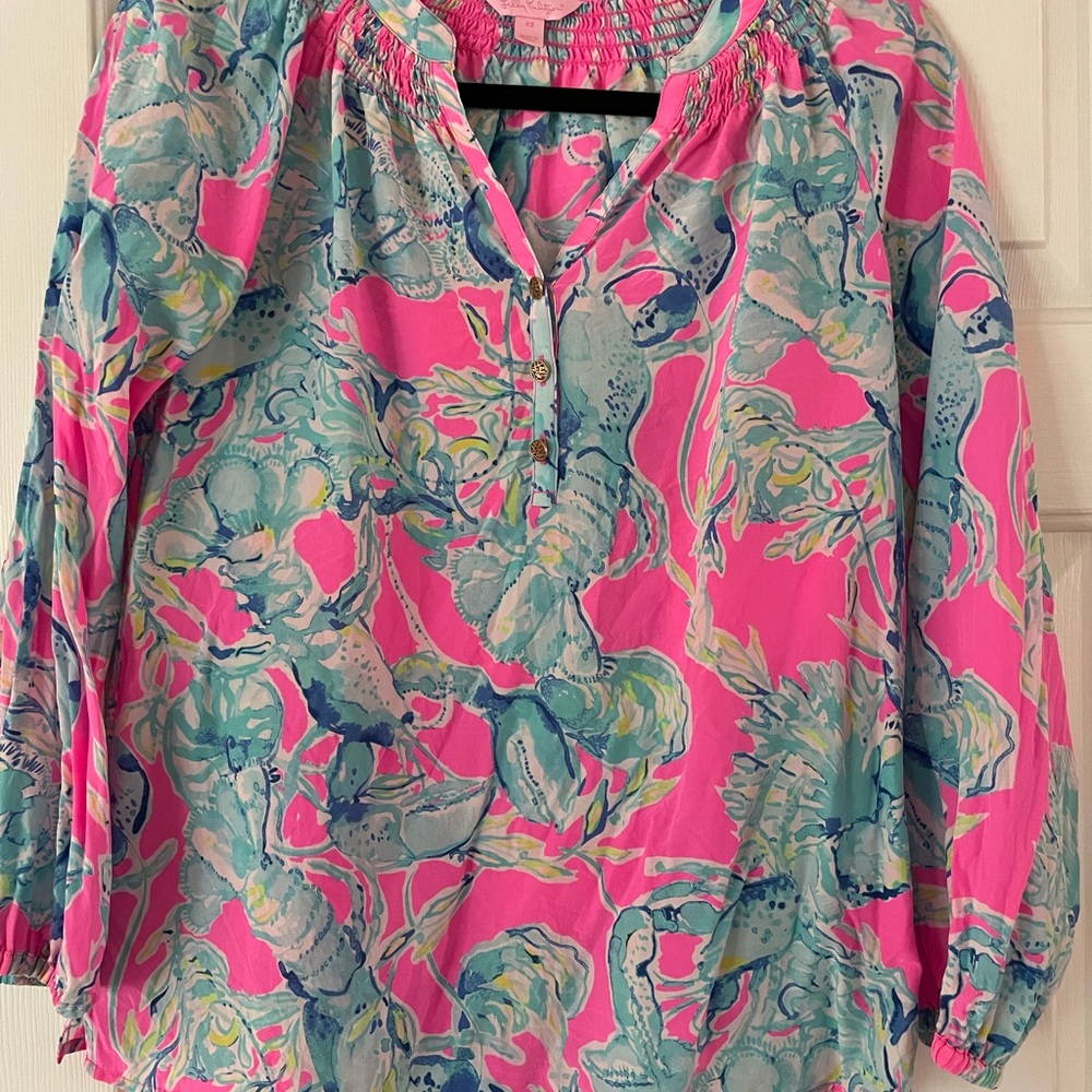 Vibrant Pink and Blue Top